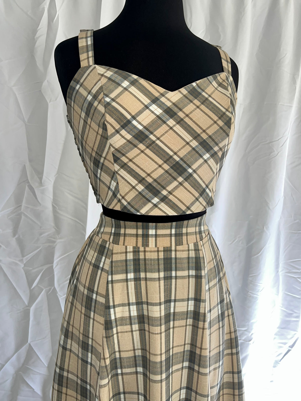 Woven Plaid Crop
