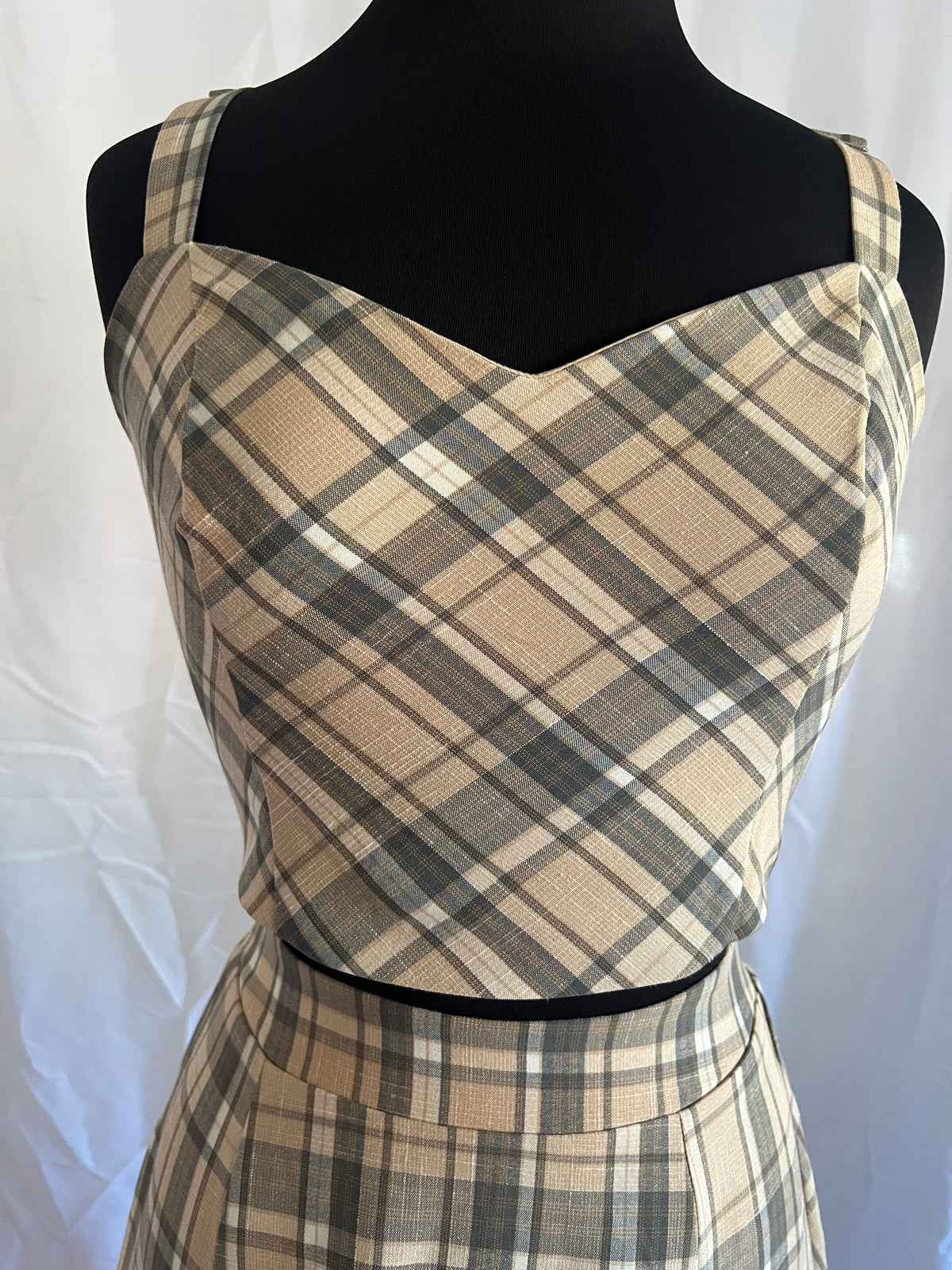 Woven Plaid Crop