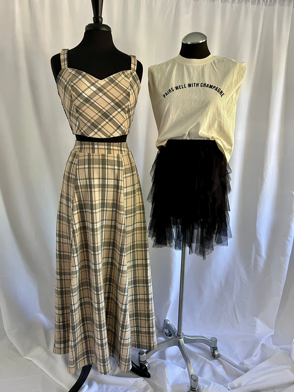 Woven Plaid Crop